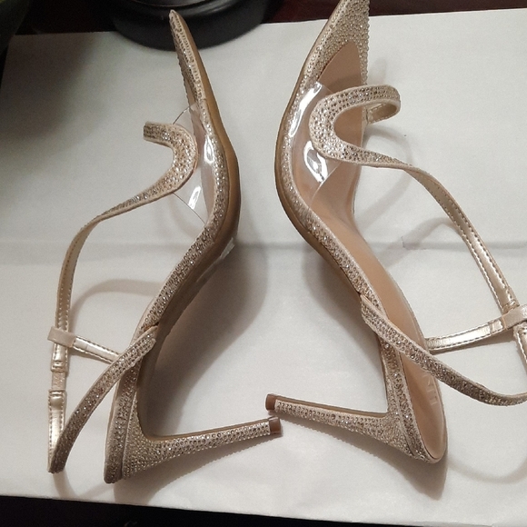 INC International Concepts Women's Sparkling Strappy Heels - Silver - Picture 3 of 7